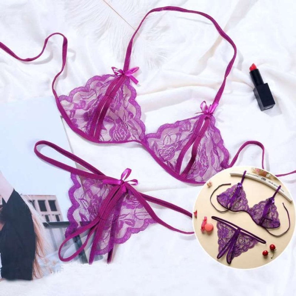 Luxury Sexy Transparent Lace Thin Bra Comfortable Deep V Push Up 3/4 Bra  Panty